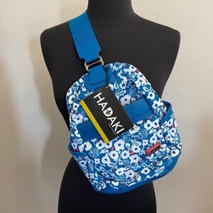 HADAKI Urban Sling Backpack Blue Floral NEW FLAW Crossbody